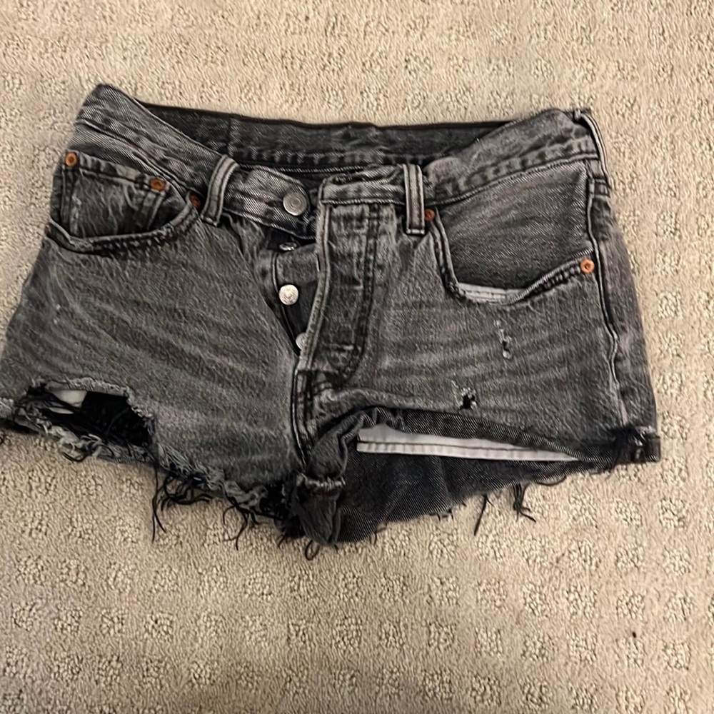 Great condition Levi denim black shorts size xs